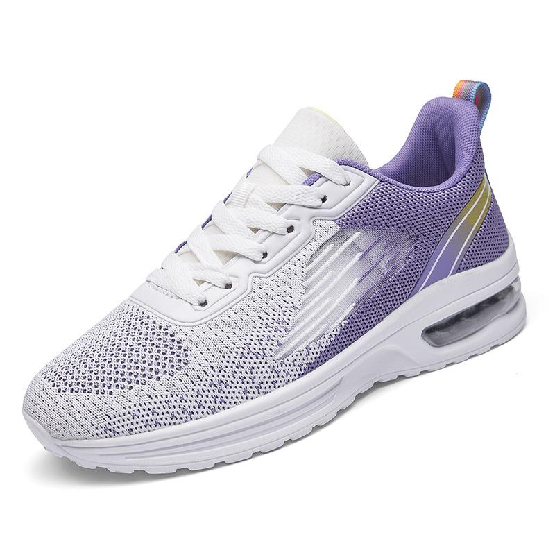 

2025 new air cushion shoes casual running shoes flying woven sports shoes Korean version student mesh women s shoes 42