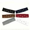 Elastische Punk Metal Oogjes Hoofdband, Unisex Brede Stretch Klinknagel Haarband, Retro Straat Sport Zweet Hoofdband