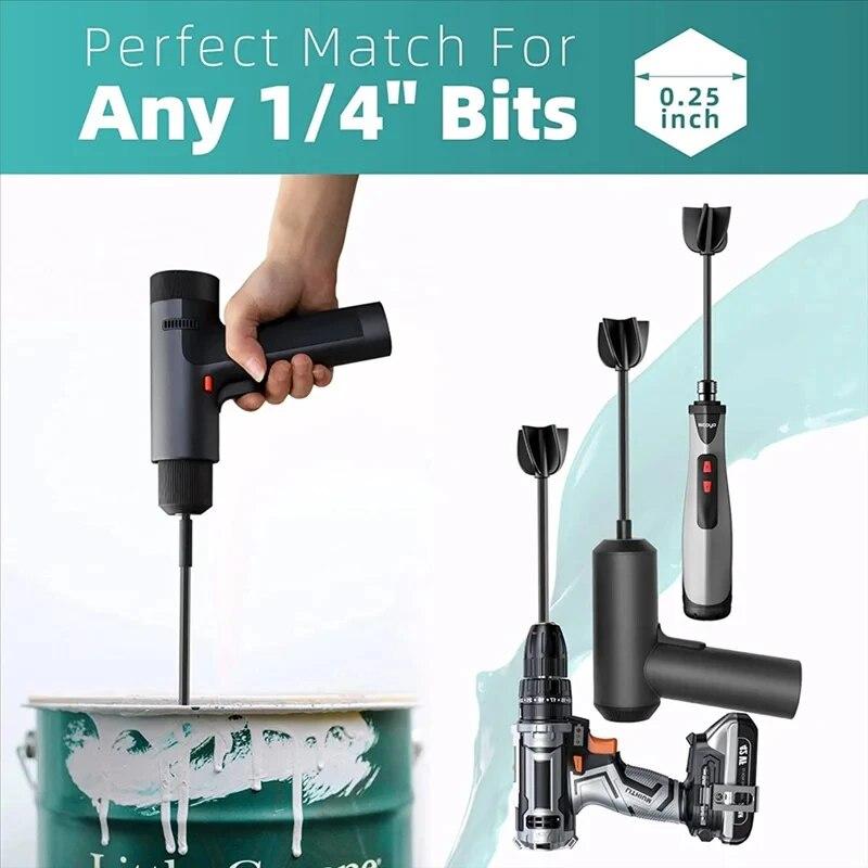 Epoxy Mixer Paint Drill Attachment Paddle Consistency Liquids Resin Head Stirrer Spiral Blade Stirring Rod Tool