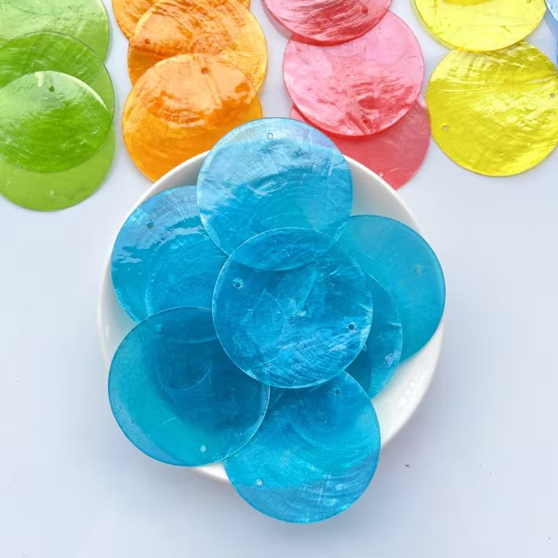 30PCS Boho Chic Double-Hole Bead Wind Chime-Handmade Shell Decorative Wind Catcher, Ideal for Wedding&Party Decorations