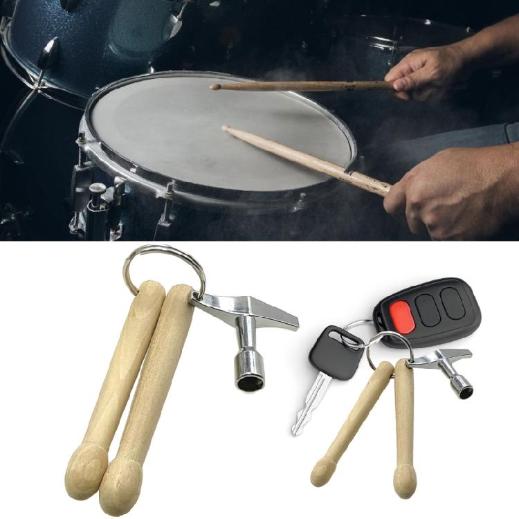 Professional Percussion Keychain Combo Wooden Sticks And Adjustable Lock Portables Music Accessory