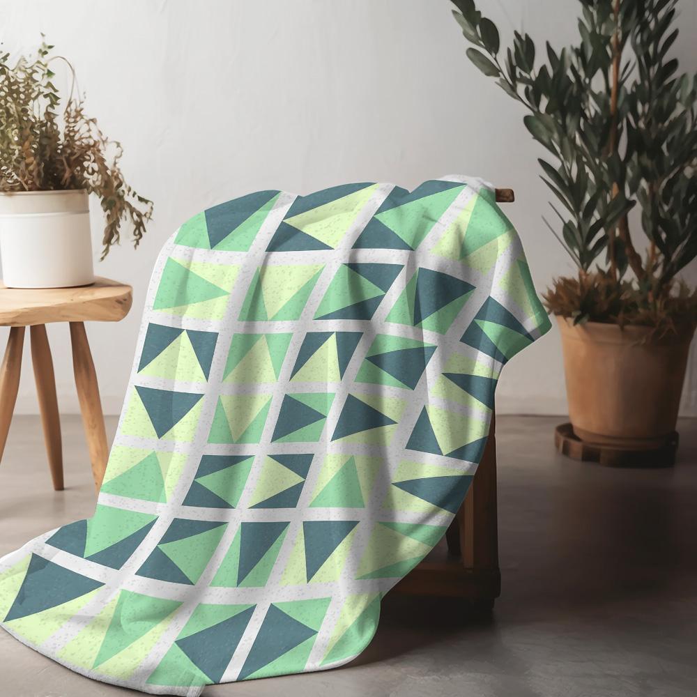 Trendy Geometric Triangle Blanket for Sofa Bed Travel Camping Living Room Office Conditioning Blanket for All Seasons Gifts