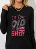 Fashion Casual Loose Leopard Pattern Heart Pattern Printed Round Neck Long Sleeve T-shirt