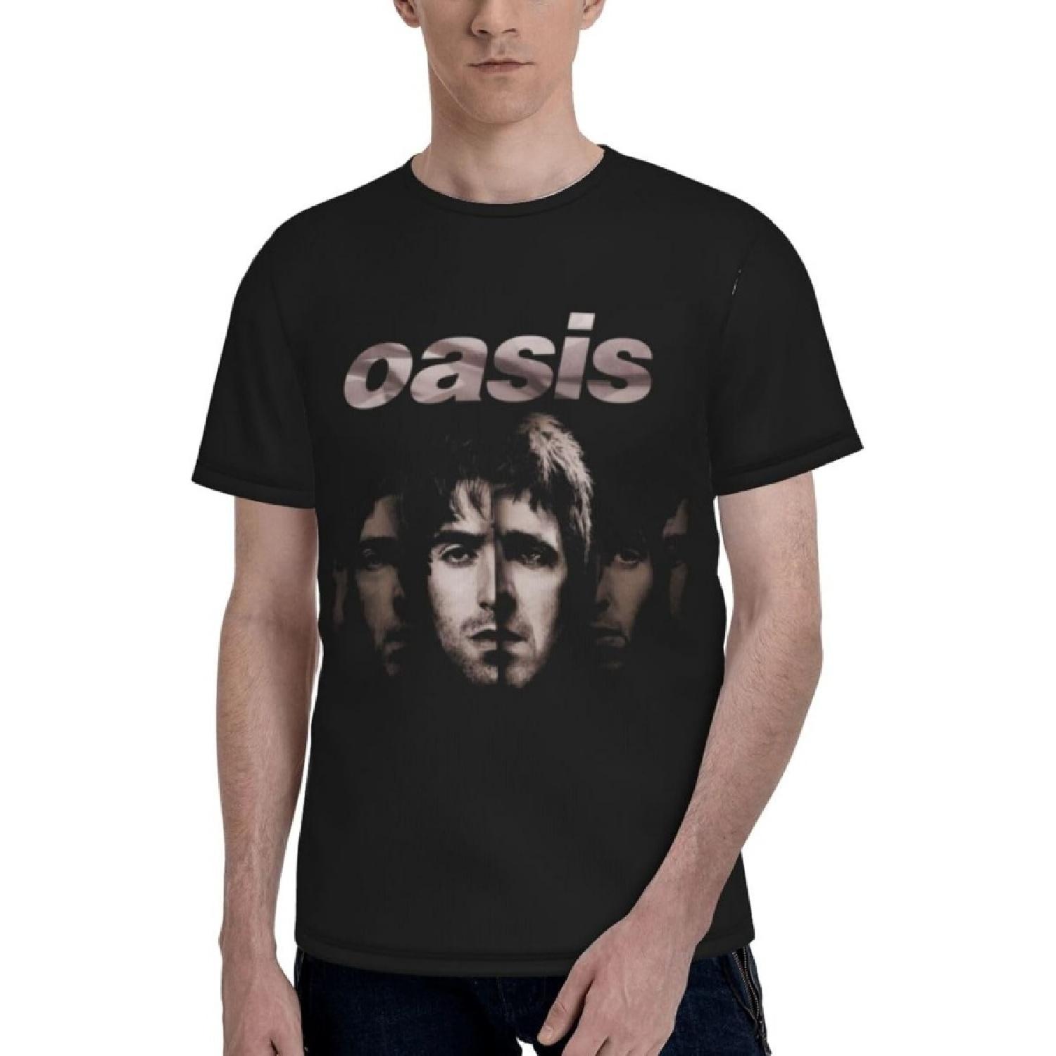 

JOISOMI Men s t Shirt Oasis Band Men s Crew Neck Short Sleeve T-Shirt Fashion Casual Lightweight Workout Shirts XXXXXL різнокольоровий