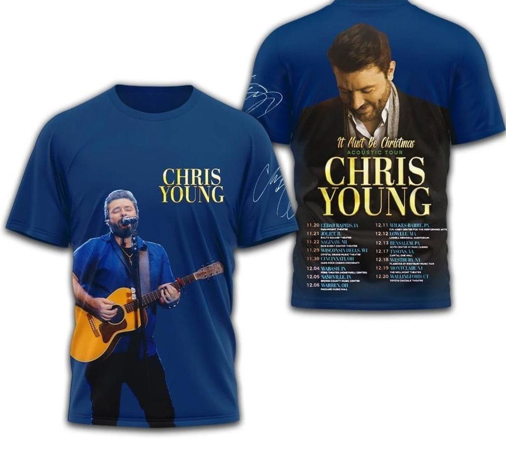 Chris Young It Must Be Christmas Acoustic Tour 3D T-Shirt BL2088