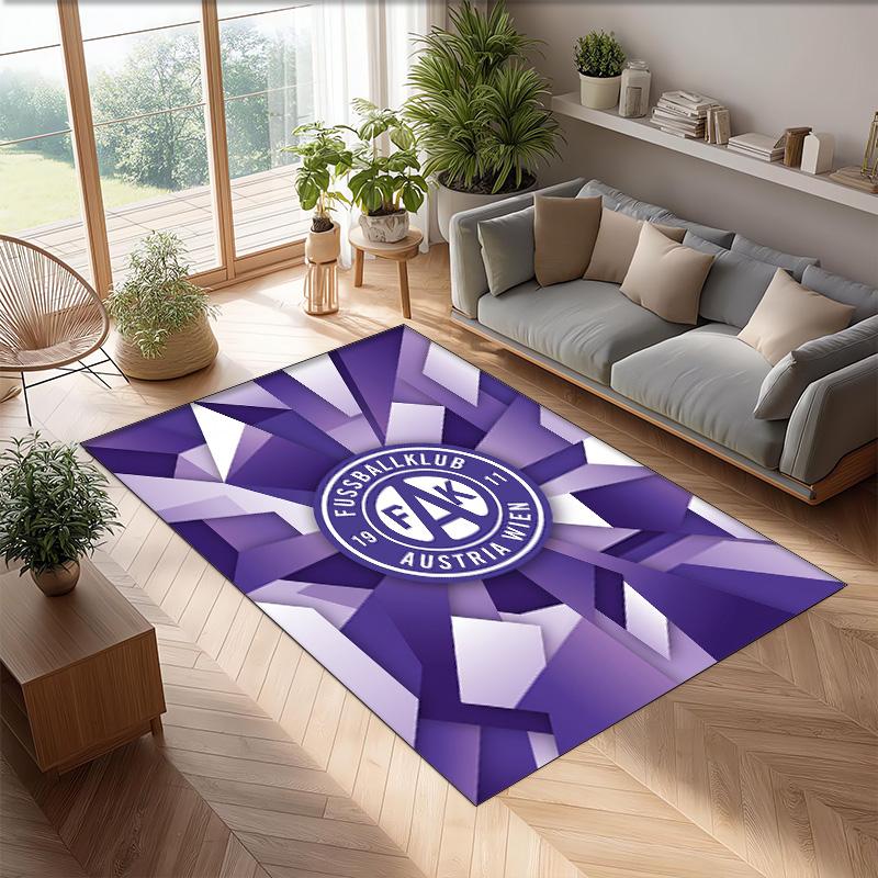 Austria Wien FC Soccer Football Pattern Soft Area Rug Non Slip Indoor Floor Carpet Sports Decor Mat for Bedroom