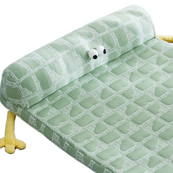 Large Dog Bed Summer Dog Cooling Pad Breathable Ice Silk Cooling Pet Mat Sleeping Sofa Non-Slip Cat Kennel with Memory Foam Pillows