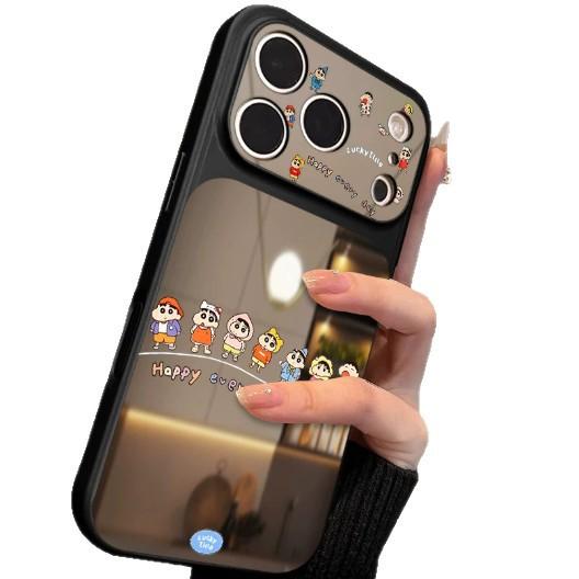 Applicable to iphone11pro a row of small new 11 cartoon large window mobile phone case iPhone11 two-in-one mirror