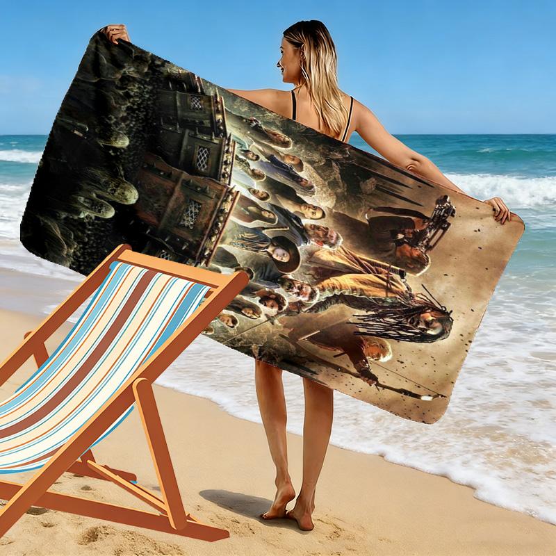 Walking Dead Print Beach Towel, Large Soft Quick Dry Towel for Beach Camping Swimming