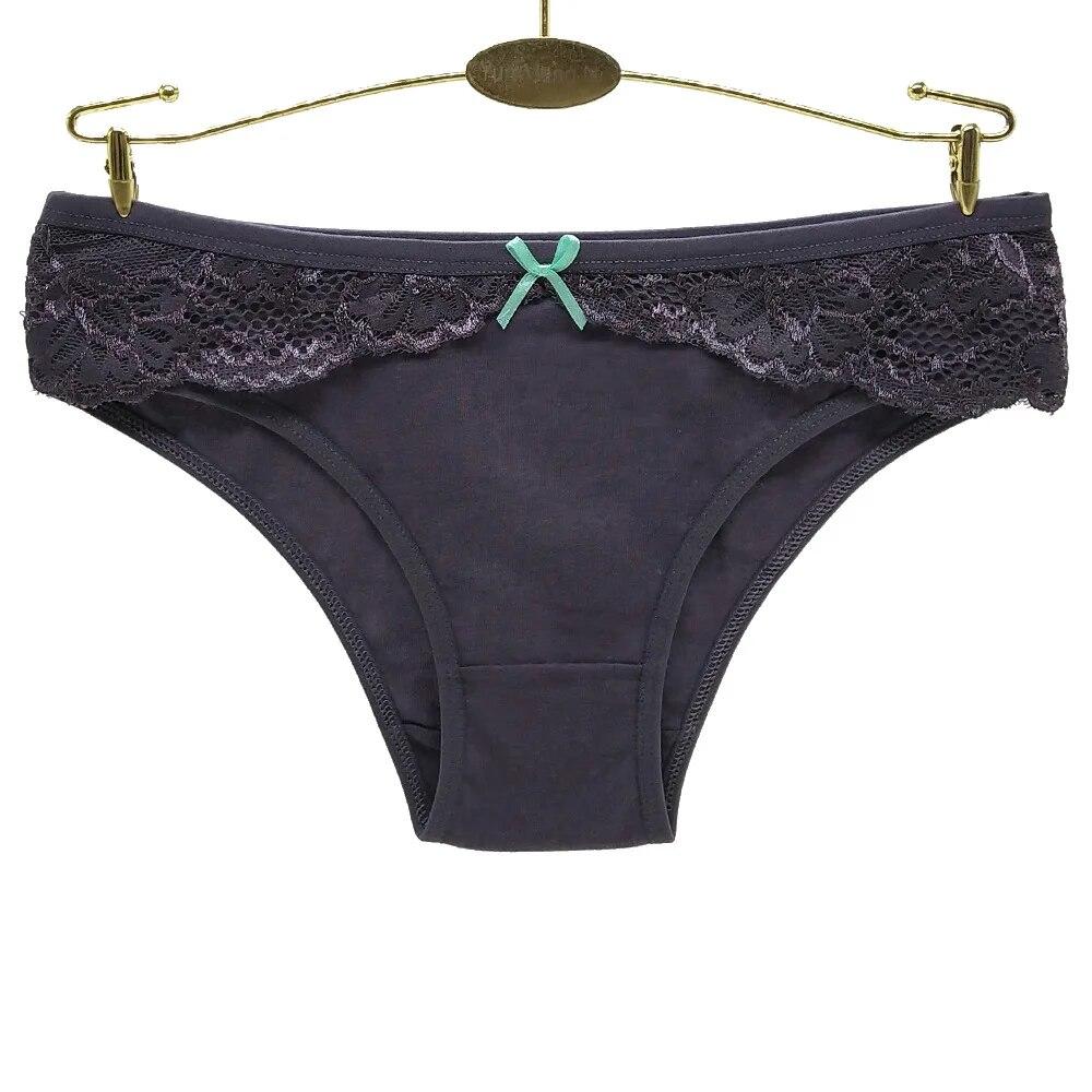 Cotton Women Briefs Sexy Lace Patchwork Panties Female Underwear Lingerie 6 Pcs/set
