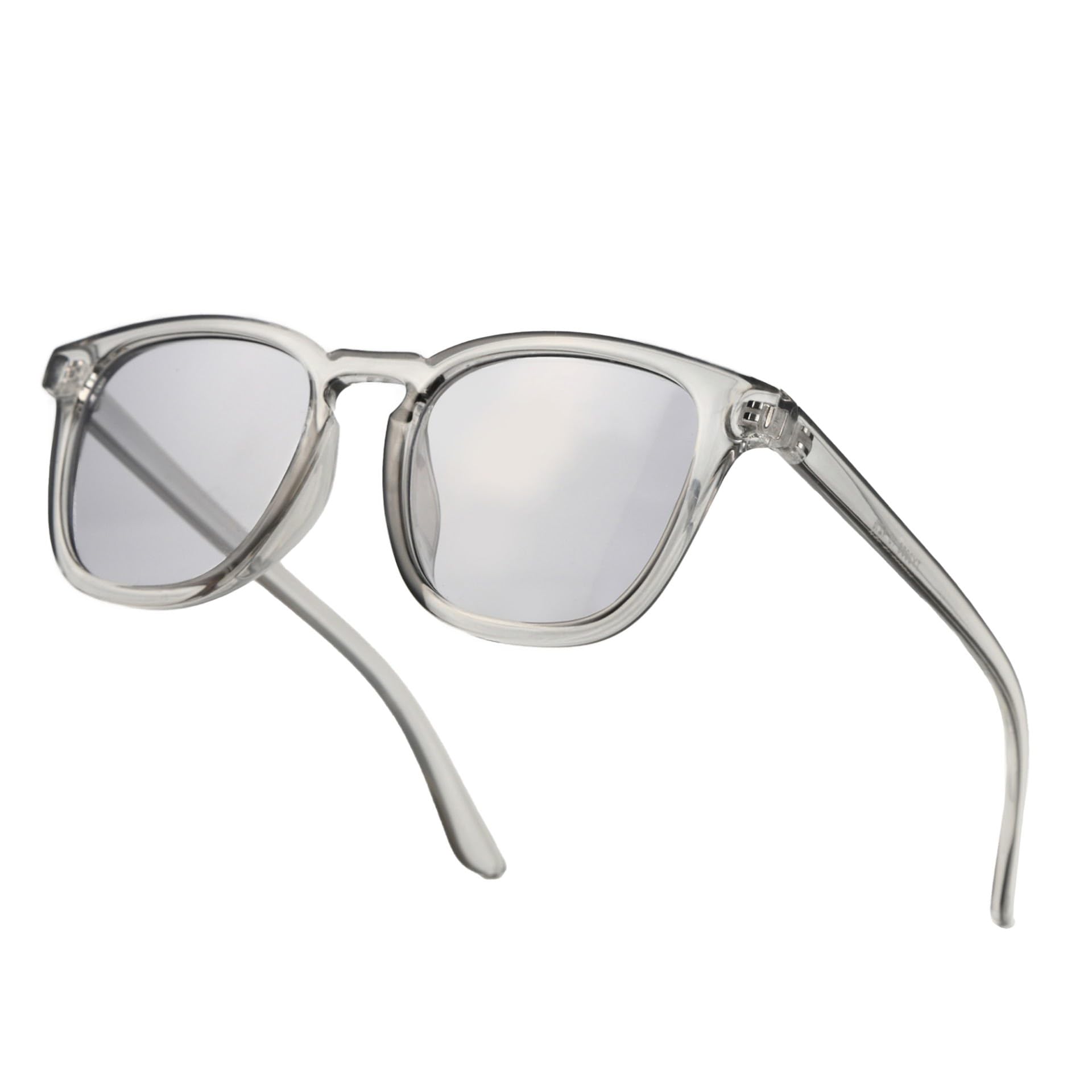 

Clear Clear Clear Mid For UV UV Protection [Puente] Sunglasses, Men s, Stylish, Women s, Gray, Gray, Transparent, Frame, Gray, Square, Flat, Square,
