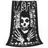 Misfits Rock Band Kötött Takaró Flanel Dobó Takaró Hálószoba Kanapé Nyomtatott Könnyű Ágytakarók
