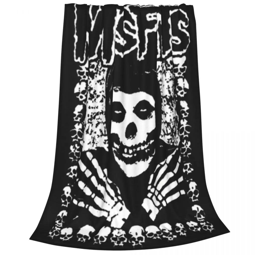 Misfits Rock Band Kötött Takaró Flanel Dobó Takaró Hálószoba Kanapé Nyomtatott Könnyű Ágytakarók