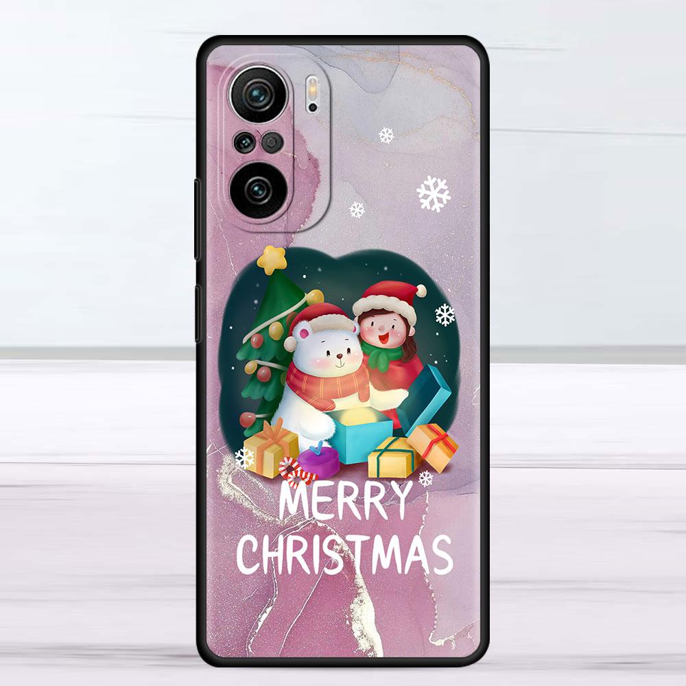 Marble Cute Santa Snowman Case For Xiaomi Redmi Note 11 10 9 Pro K40 10S 9S 9A 9C Phone Cover 9T 8 8T 7 11T Silicone Shell
