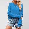 Women's Solid Striped Fashion Round Neck Knitwear Loose Pullover Sweater