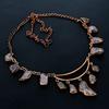 Rose Quartz Handmade Latest Design Jewelry Necklace, Copper Electroformed Gemstone Necklace, Gift For Mother