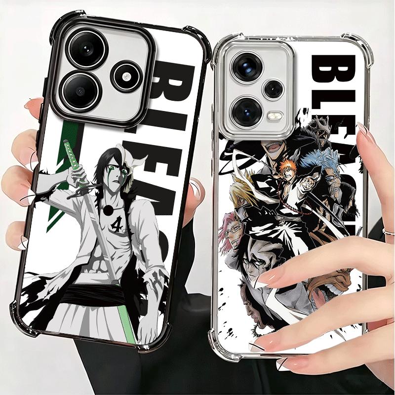 Anime Bleach Desgin Plating Phone Case For Xiaomi Redmi Note 14 15 Pro Plus 13 12 11 11S 11T 10 9S 9 5G Anti-Fall Airabag Cover
