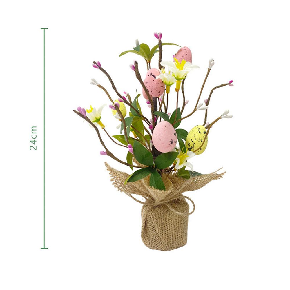 Home Vase Decoration Colorful DIY Painting Egg Flower Plant Easter Artificial Flowers Egg Easter Egg Flower For Seasonal Table