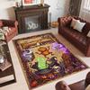 Halloween Theme Crystal Velvet Floor Rug Personalized Custom Name Text Warm Carpet Home Decoration