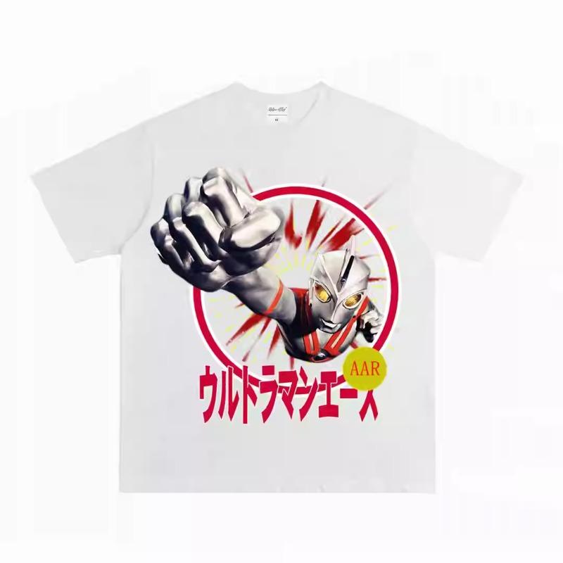 Ace Ultraman, Sun Man, Monster, Retro Street Art Pure Cotton Digital Direct Injection Men's and Women's Short Sleeve T-Shirt