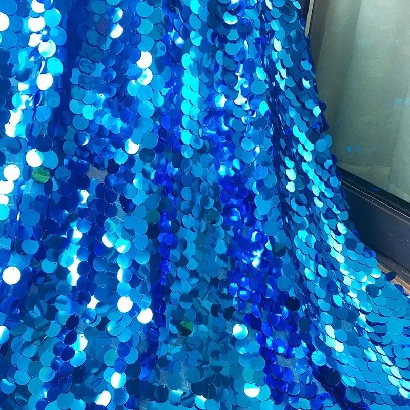 18mm Fish Scale Sequin Embroidered Fabric Photography Live Broadcast Background Decoration Cloth Stage Costumes Production