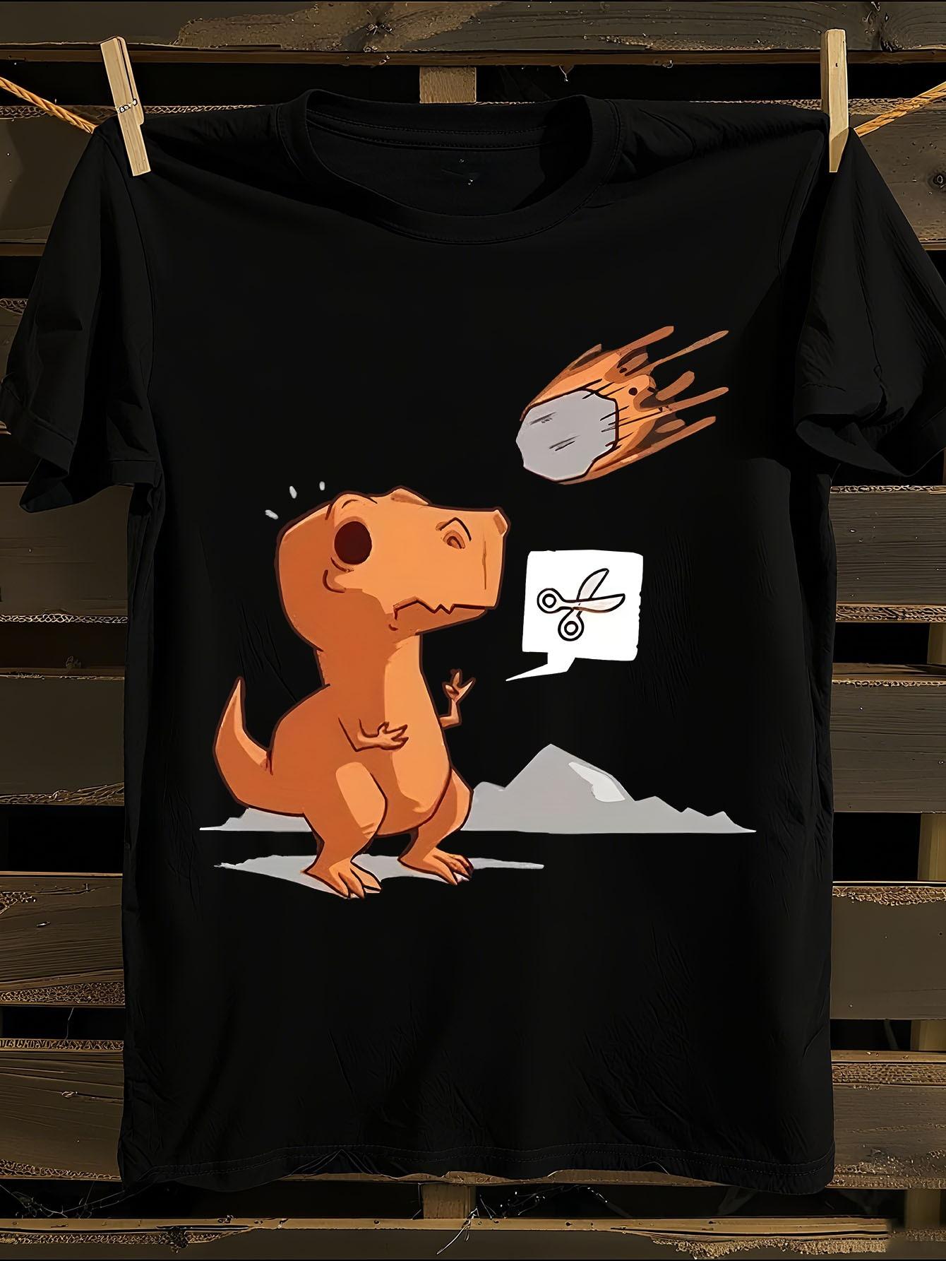 Unisex Dinosaur Meteorite Graphic Tshirt XXL