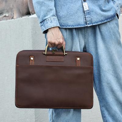 Handbag Mad Horse Leather Men's Business Handbag Genuine Leather Multi-function Computer Bag Lightweight Men's Briefcase