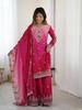 Indian Women Sharara Salwar Suit Party Wear Bollywood Ethnic Chinon Salwar Kameez Palazzo