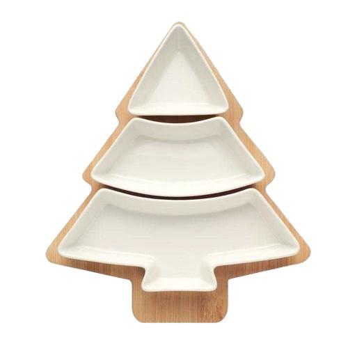 MidOcean Viram Bamboo Christmas Tree Serving Tray