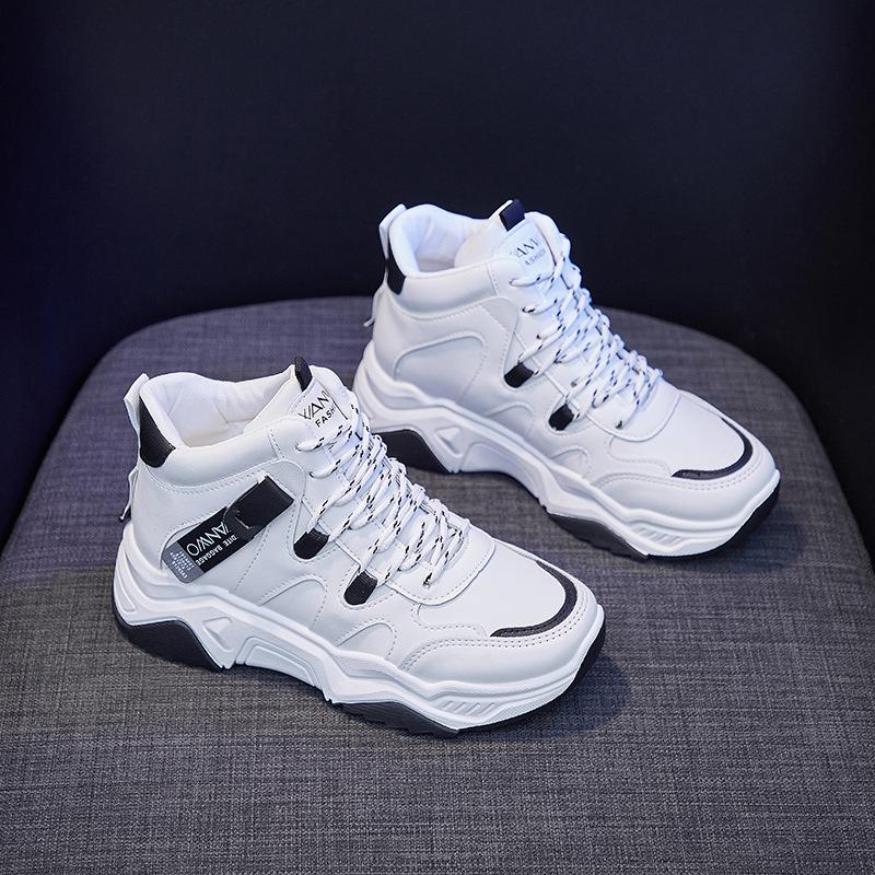 Μόδα Χειμώνας Γυναικείες Μπότες 2024 Νέα Μόδα Δέσιμο με Κορδόνια Αθλητικά Παπούτσια Κορεάτικα Γυναικεία Ψηλά Ζεστά Βαμβακερά casual Παπούτσια