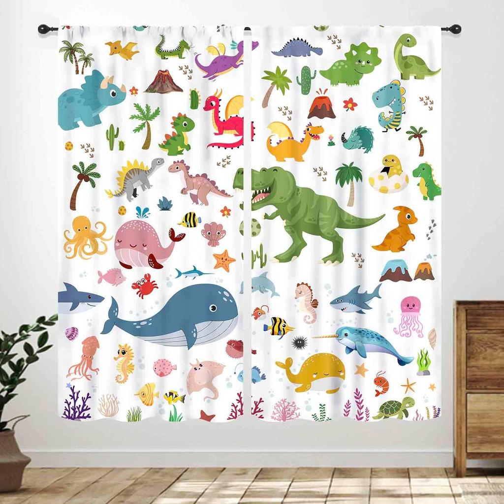 Kids Farm Curtains,Cartoon Animals Cute Chicken Duck Milk Cow Pig Happy Farm Curtains Window Drapes for Bedroom Living Room