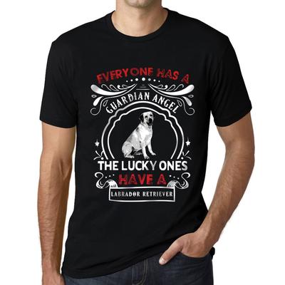 Herren Vintage T-Shirt Grafik T-Shirt Labrador Retriever Hund tiefschwarz
