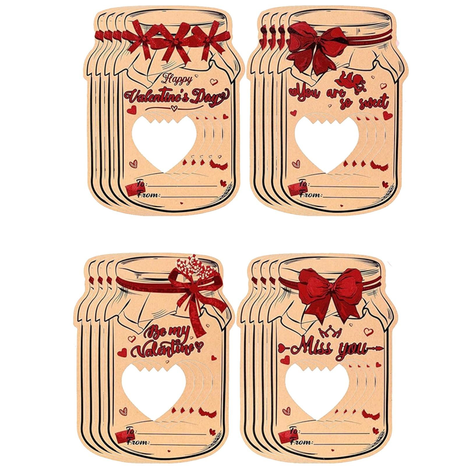 

24 открытки со сладостями ко Дню Святого Валентина и открытки в форме дрейфующих бутылок для обмена подарками на День святого Валентина