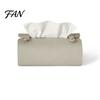 Office Desk Tissue Case Faux Leather Box, Minimalist Napkin Holder for Living Bathroom Cover Room Desk, Decorative Dispenser Facial Tissues Dining Box