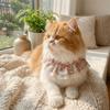 Cartoon Knitted Collar Lace Floral Bows Pet Bib Pet  Accessories Cat Clothes  Daily Use