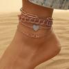 European & American Diamond Butterfly Multi-layer Anklet - Creative Retro Beach Jewelry