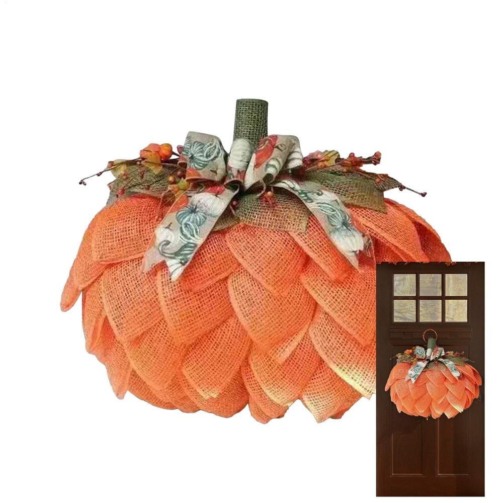 

Fall Wreath Pumpkin Decor Autumn Front Door Wreath Halloween Decorations Home Decor For Thanksgiving Fireplace Party Patio