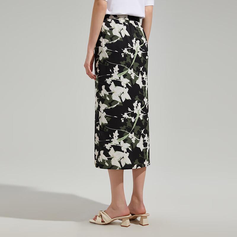 Women's Summer Verdant Floral Midi Skirt
