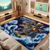 Dinosaur Theme Soft Crystal Velvet Rug Custom Name & Text Print Non Slip Floor Rug for Bedroom Living Room