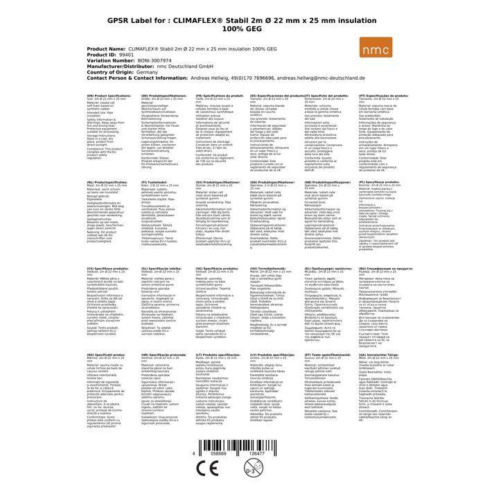 Pipe Insulation 22mm, Thermal Insulation Pipe 2m