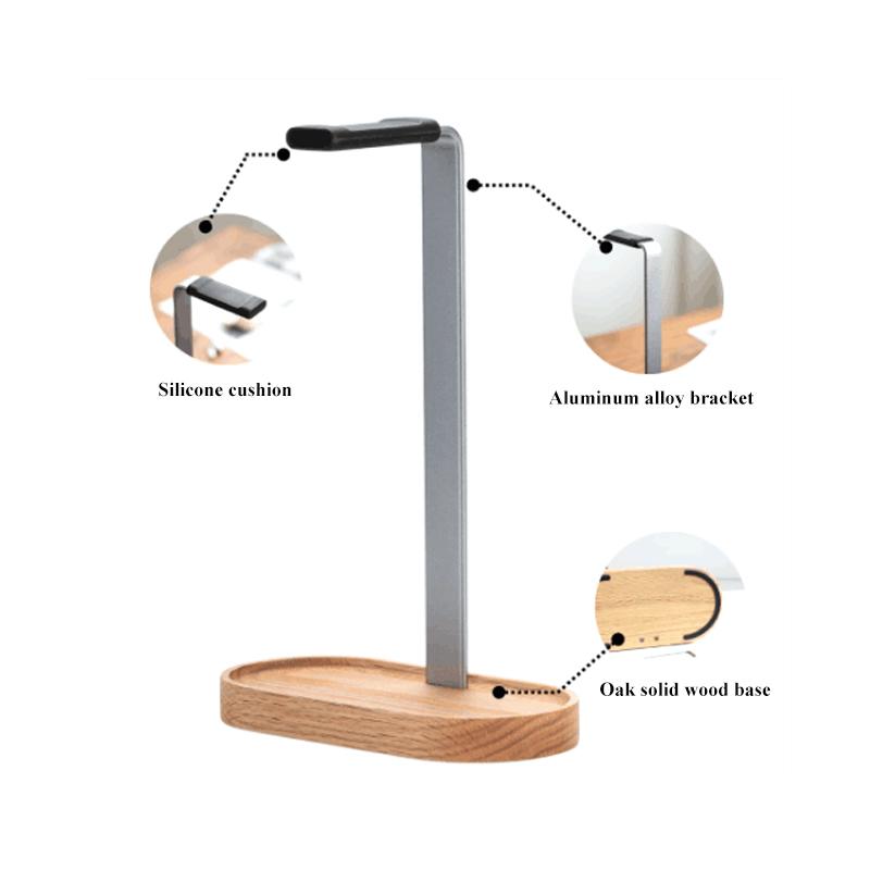 

Universal Headphones Stand Walnut Wood+Aluminum Alloy Gaming Headset Bracket Anti-slip Desktop Display Shelf PC Gamer Accessorie
