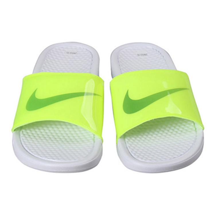 Nike Benassi Jdi Print Fluorescence Yellow Slippers Volt white CI5927-771