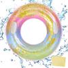 Float for Adults and Children, 90100cm, O-Shaped, with Handle, Sequin Rainbow Design, Leak-Resistant, Stable, Perfect for Summer Vacation, Beach,