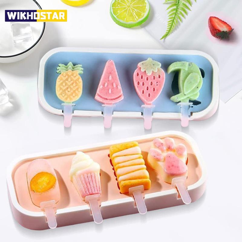 Eisformen für Kinder und Babys, süße Formen, Silikon, Mini-Eisformen, BPA-frei, wiederverwendbar, Eisform, Eis am Stiel, Maker, selbstgemachtes Set