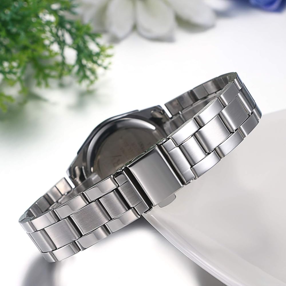 Jewelrywe Women's Analog Fashion Watch Waterproof Stainless Steel Band Accessories