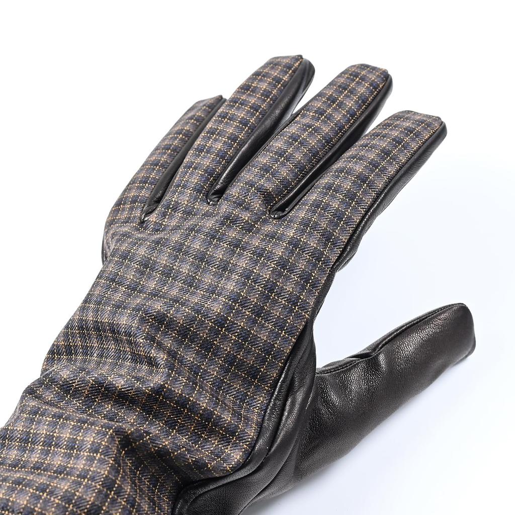 Paul Smith Size Small Gloves, Check, Men's, Black/Brown, 415GL, L02122, 79, [Used]