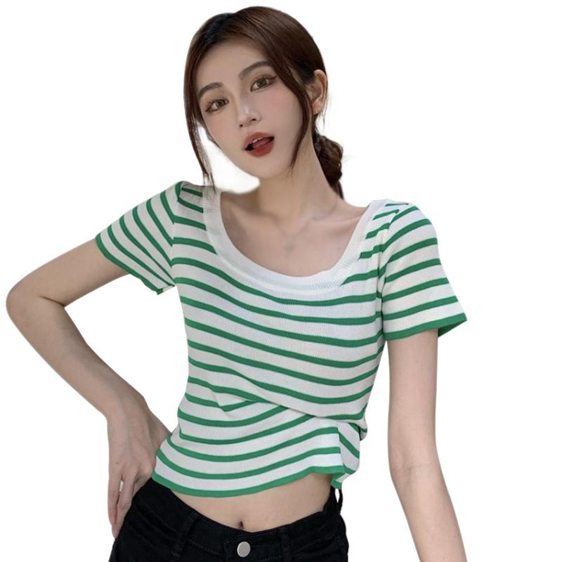 

Женские Топы Приталенные Милые Повседневные Простые Вязаные с Круглым Вырезом