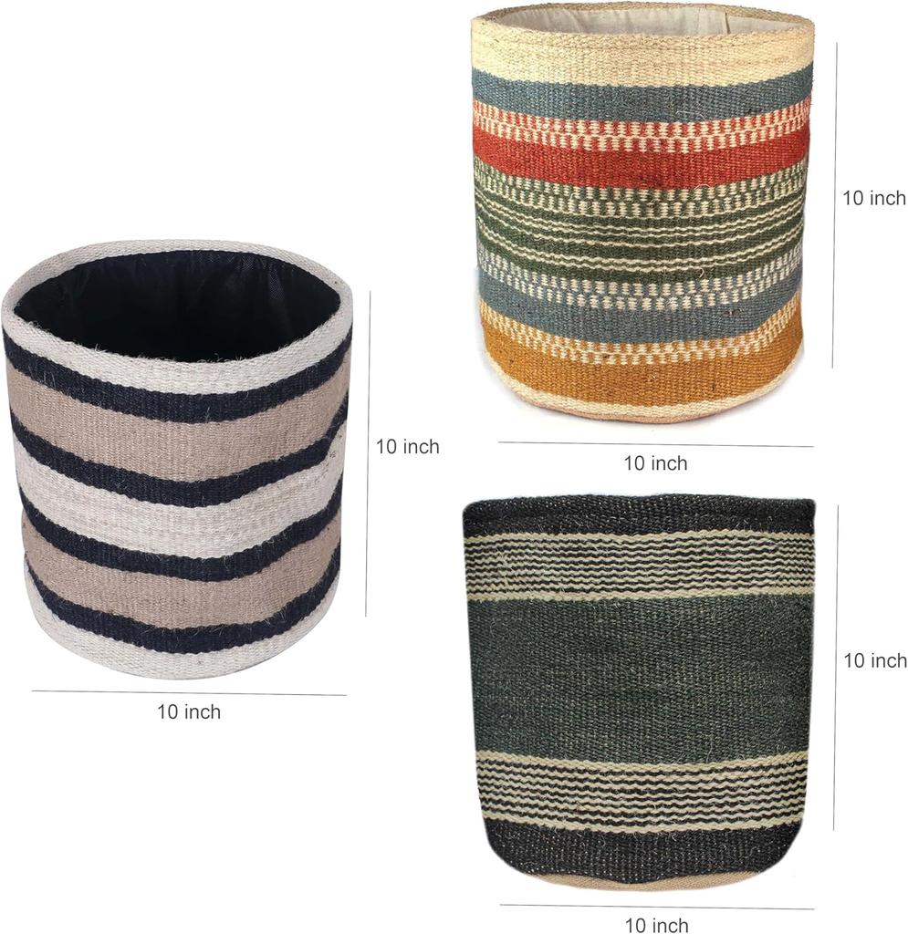Tvirtas džiuto augalų krepšys Modernus pintas krepšys 10 colių gėlių vazonui Grindų vidaus vazonai, Sandėliavimo organizatorius krepšys Kaimiškas namų dekoras Augalas