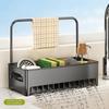 Easy to Clean Multi-Use Drain Rack Space-Efficient Sink Storage Tray Kitchen Sink Rack  Home Use