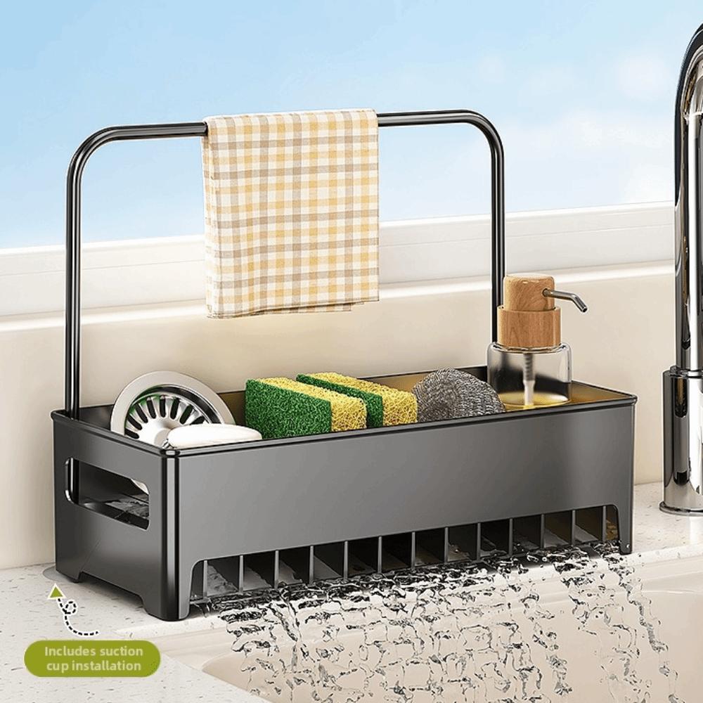 Easy to Clean Multi-Use Drain Rack Space-Efficient Sink Storage Tray Kitchen Sink Rack  Home Use